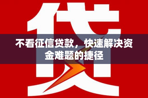朔城不看征信贷款，快速解决资金难题的捷径