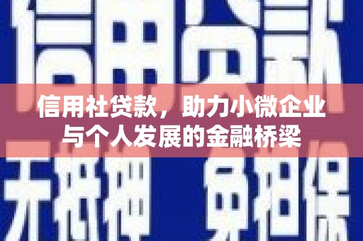 朔城信用社贷款，助力小微企业与个人发展的金融桥梁