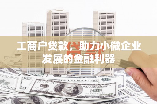 朔城工商户贷款，助力小微企业发展的金融利器
