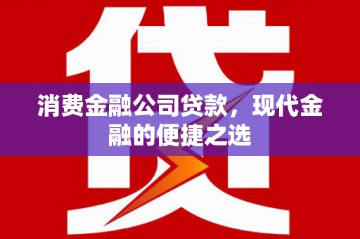 朔城消费金融公司贷款，现代金融的便捷之选