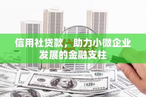 朔城信用社贷款，助力小微企业发展的金融支柱