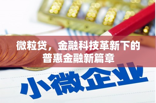 朔城微粒贷，金融科技革新下的普惠金融新篇章