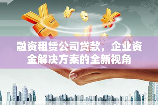 朔城融资租赁公司贷款，企业资金解决方案的全新视角