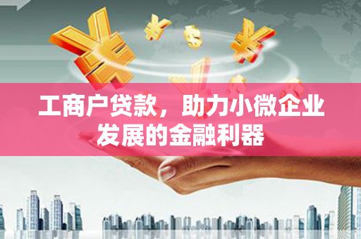 朔城工商户贷款，助力小微企业发展的金融利器
