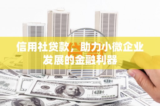 朔城信用社贷款，助力小微企业发展的金融利器