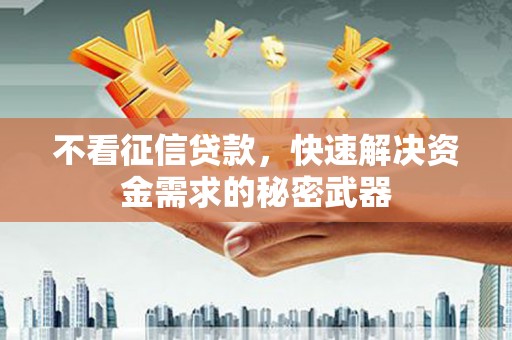 朔城不看征信贷款，快速解决资金需求的秘密武器