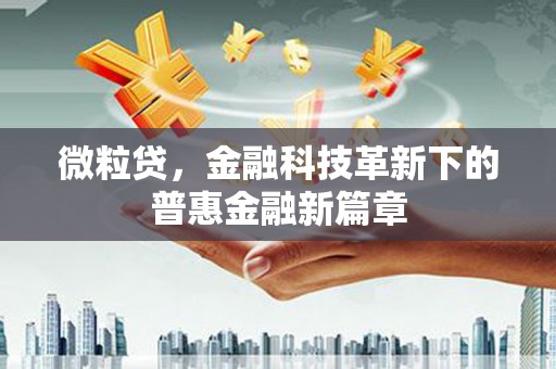 朔城微粒贷，金融科技革新下的普惠金融新篇章