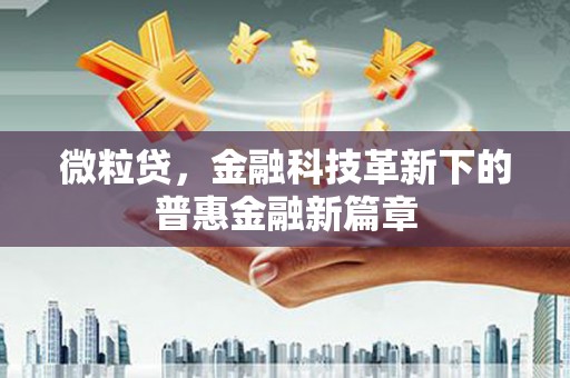 朔城微粒贷，金融科技革新下的普惠金融新篇章