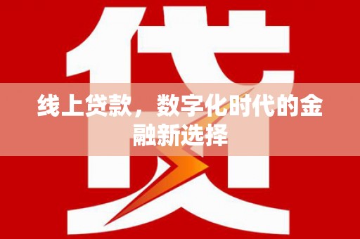 朔城线上贷款，数字化时代的金融新选择