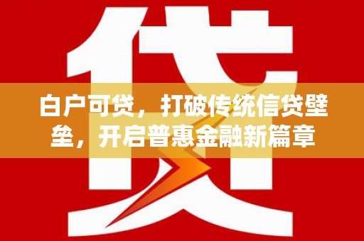 朔城白户可贷，打破传统信贷壁垒，开启普惠金融新篇章