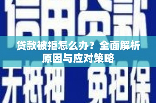 朔城贷款被拒怎么办？全面解析原因与应对策略
