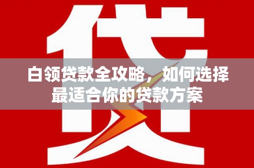 朔城白领贷款全攻略，如何选择最适合你的贷款方案
